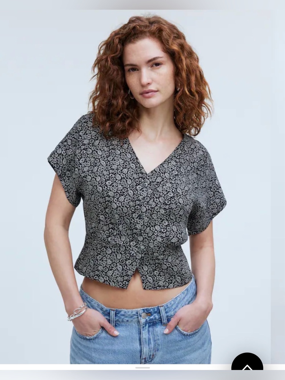 Madewell Pleated Short Sleeved Top